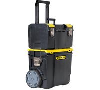STANLEY 3 in 1 Rolling Work centre Toolbox with Pull Handle Detachable Toolbox with Portable Tote Tray 1-70-326