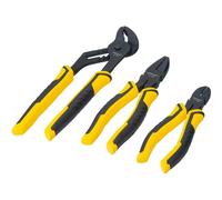 STANLEY Control Grip Plier Triple Pack - 250mm Groove Joint Plier, 180mm Combination Plier, 150mm Diagonal Cutters STHT0-7447