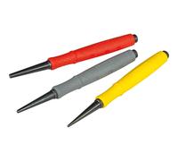 STANLEY 0 58 930 3PCE DYNAGRIP NAIL PUNCH SET 0.8MM 1.6MM 2.4MM