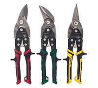 Stanley 3 Piece FatMax Aviation Tin Snip Set with Chrome Molybdenum Steel Blades, Auto Retractable Handles, and Color Coding for Home Improvement