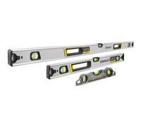 STANLEY FATMAX Xtreme Three Level Pack, Includes 60cm Box Beam Level, 120cm Box Beam Level, and Magnetic Torpedo Level, FMHT43681-1