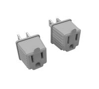 Stanley 30397 3 to 2 Adapter 2pk, Polarized to Grounded Single Outlet Converter, 2 Pack Grey