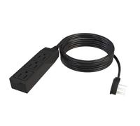 Stanley 31132 CordMax Office Grounded Low Profile 3-Outlet Indoor Extension Cord, 15-Feet, Black