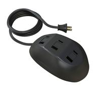 Stanley 31369 PowerHub Tabletop Polarized 3-Outlet Extension Cord, Black