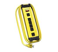 Stanley 31608 ShopMax 6-Outlet Metal Power Strip, Yellow, 10-Foot