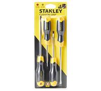 STANLEY 4 Piece Cushion Grip Screwdriver Set, Flared/Phillips,Multicolor,0-65-013