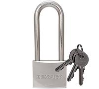 Stanley,40 mm,Silver, 81061 371 401 3 Keys Solid Brass Chrome Plated Padlock
