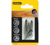 Stanley 6 Piece Phillips, Pozi and Slotted Screwdriver Bit Set