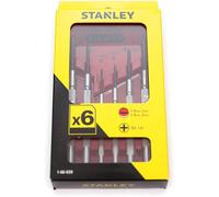 STANLEY Precision Screwdriver Set (6 Pieces) with Hexagonal Handle and Revolving Head and Plastic Case 1-66-039