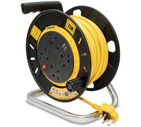 Stanley 6 Socket Open Drum Cable Extension Reel 240v and USB 25m