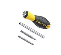STANLEY 6 Way Screwdriver, Yellow and Black