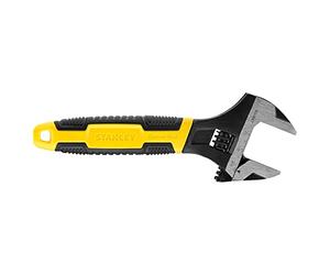 STANLEY 6in Bi-Material Adjustable Wrench, 0-90-947 | Firm Grip from Wide Parallel Jaws, Comfortable Grip, Ideal for Construction, plumbing, Automtive & Home Uses