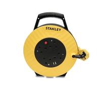 STANLEY 7.5 Semi-Enclosed Cable Reel Four 240V sockets and Two USB sockets - Protects The sockets from Contact with Wet or Damp Areas - LED Indicator Overload Protection System