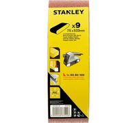 Stanley 75mm x 533mm Sanding Belts 75mm x 533mm Assorted Pack of 9
