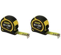 STANLEY 8m/26ft Tylon Tape Measure with TRU-ZERO Anchor Hook, Retractable, High Visibility Tape Measure, 8m x 25mm, 0-30-656 (Pack of 2)