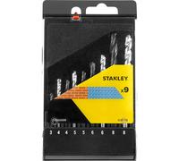 Stanley 9 Piece HSS and Masonry Drill Bit Set