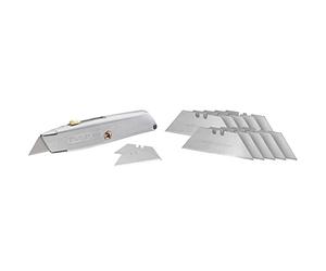 Stanley 99E Retractable Blade Knife 2 10 099 & 1992 Trimming Utility Knife Blade Regular Duty for Retractable Blade Knives 2-11-921