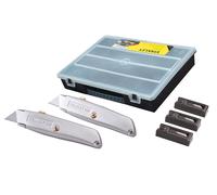 Stanley 99E Trimming Knife Twin Pack with 50 Spare Blades in Organiser - XMS23KNIFORG