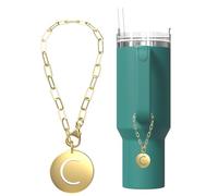 Stanley Accessories Charms Gold Stanley Accessories 40 oz A-Z Letter Charm for Stanley Cup Tumbler Accessories Compatible with Yeti & Hydro Flask, C, Metal Gold Silver, gold silver initial