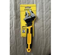 STANLEY Adjustable Wrench 30 x 200 mm Protective Phosphate Finish and Ergonomic Bi Material Handle 0-90-948, Black, Yellow