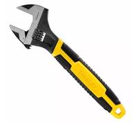 STANLEY Adjustable Wrench 30 x 200 mm Protective Phosphate Finish and Ergonomic Bi Material Handle 0-90-948, Black, Yellow