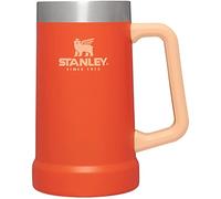 STANLEY Adventure Big Grip Beer Stein 24 oz | Mug Keeps Beer Cold for Hours | Holds 2 Cans of Beer | Insulated Stainless Steel | Heavy-Duty Handle | Tigerlily
