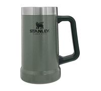 STANLEY Adventure Big Grip Beer Stein, 24oz Stainless Steel Beer Mug, Double Wall Vacuum Insulation, Hammertone Green