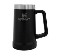 STANLEY Adventure Big Grip Beer Stein, 24oz Stainless Steel Beer Mug, Double Wall Vacuum Insulation, Matte Black