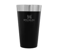 STANLEY Adventure Inulsated Stacking Beer Pint Glass, 16oz Stainless Steel Double Wall Rugged Metal Drinking Tumbler (Matte Black)