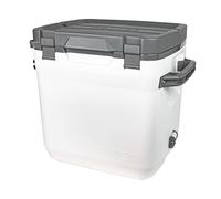 Stanley Adventure Outdoor Cooler 28.3L - Ice Cold For 4 Days - Holds 40 Cans - BPA-Free - Heavy Duty Camping Cooler Box Doubles as Seat - Rugged Travel Coolbox - Polar White