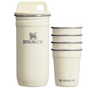 Stanley Adventure Nesting Shot Glass Set, 4 Stainless Steel Shot Glasses with Rugged Metal Travel Carry Case, Camping Gifts, Cream Gloss, 2oz