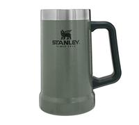 Stanley Adventure Vacuum Keeps Cold for 7 Hours-Stainless Steel Beer Stein with Handle, Hammertone Green, 0.7L