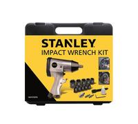 Stanley Air Compressors Impact Wrench Kit 1/2in with 10 Sockets 9 - 27mm NU16 in Silver Stanley Silver