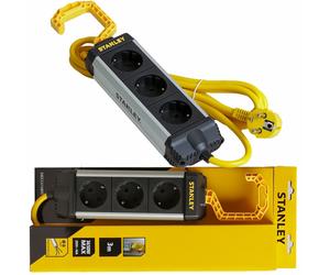 Stanley ALU 3m Multiple Socket 3-Way with Hook Suspension IP20 Power Strip