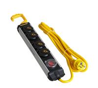 Stanley ALU Multiple Socket 4-Way with Hook Switch IP44 3m Power Strip