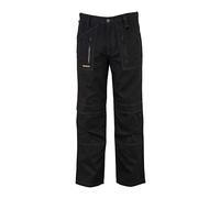 STANLEY Barham Work Trousers for Men - Durable Polycotton Utility Pants with Zip Pockets, Knee Pad Pockets & Grip Waistband - Mid Rise, Relaxed Fit Workwear, Black, W36/L31