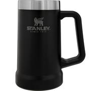 Stanley Adventure Vacuum Beer Stein 0.7L Matte Black Travel Mug Keeps Beer Cold for 7 Hours - Stainless Steel Beer Stein with Handle - Vintage