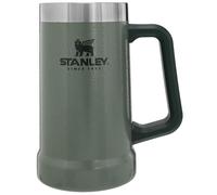STANLEY Adventure Vacuum Beer Stein 0.7L - Travel Mug Keeps Drinks Cold for 7 Hours - Stainless Steel Thermal Cup with Handle - Dishwasher Safe - Hammertone Green