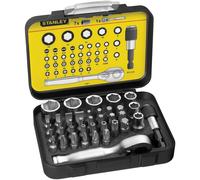 Stanley Bit & Socket Set Of 39 + Ratchet Metric 1/4 Drive