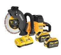 Stanley Black Decker - DEWALT Cortadora de hormigón sin escobillas XR Flexvolt 54V Diameter 230mm with 2 Batteries 54V/18V Li-Ion 9Ah