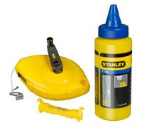 Stanley Chalk Line Tool Refillable String Reel with Extra Refills Kit Heavy Duty
