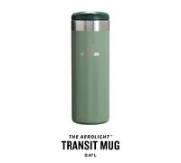 Stanley Classic Aerolight Transit Mug 0.47L Hammertone Green Sycamore Leakproof