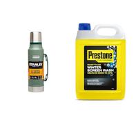 Stanley Classic Legendary Bottle 1L - Keeps 24 Hours Hot or Cold - Stainless Steel Thermos Flask & Prestone PSCW0029A Winter Screenwash, 5 Litre
