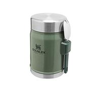 Stanley Classic Legendary Food Jar 0.4L With Spork - Keeps Cold For 7 Hours - BPA-Free Stainless Steel Soup Flask - Leakproof - Dishwasher Safe - Hammertone Green