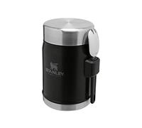 STANLEY Classic Legendary Food Jar 0.4L With Spork - Keeps Cold For 7 Hours - BPA-Free Stainless Steel Soup Flask - Leakproof - Dishwasher Safe - Matte Black