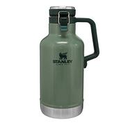 STANLEY Classic Vacuum Growler, 64 oz Capacity, Stainless Steel, Hammertone Green (10-01941-063)