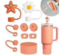 Stanley Cup Accessories Set: Silicone Spill Proof Stopper, Straw Cover Cap, Silicone Boot for 40oz & 30oz Tumbler (Nectarine)