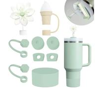 Stanley Cup Accessories Set - Silicone Spill Proof Stopper, Straw Cover Cap, Silicone Boot for 40oz & 30oz Tumbler (Matcha)