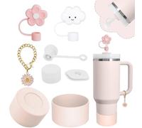 Stanley Cup Accessory Set - Includes 2 x 0.9cm Straw Sleeves, 1 x Set of Leakproof Silicone Caps, 1 x Cute Butterfly Pendant, 1 x Silicone Boot