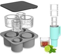 Stanley Cup Ice Cube Mold - 4 in 1 Silicone Ice Cube Tray for Stanley Tumblers and Drinks (Grey, BPA-Free, OPP Bag)